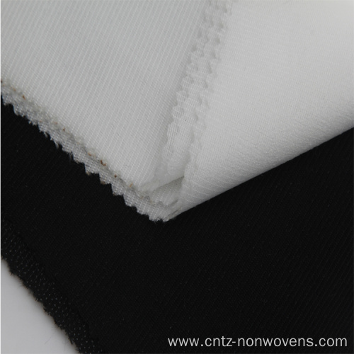 Adhesive elastic interlining for clothing